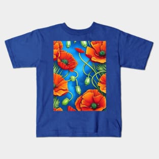 Beautiful Orange Poppies Kids T-Shirt